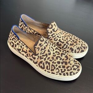 Women’s Leopard Print Slip-On Casual Sneakers - Brown